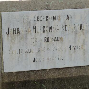 REYNHARDT Johanna Hilgonda nee ROSSAUW 1836-1897