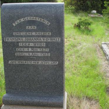 WALT Fransina Johanna, v.d. nee WIID 1871-1928