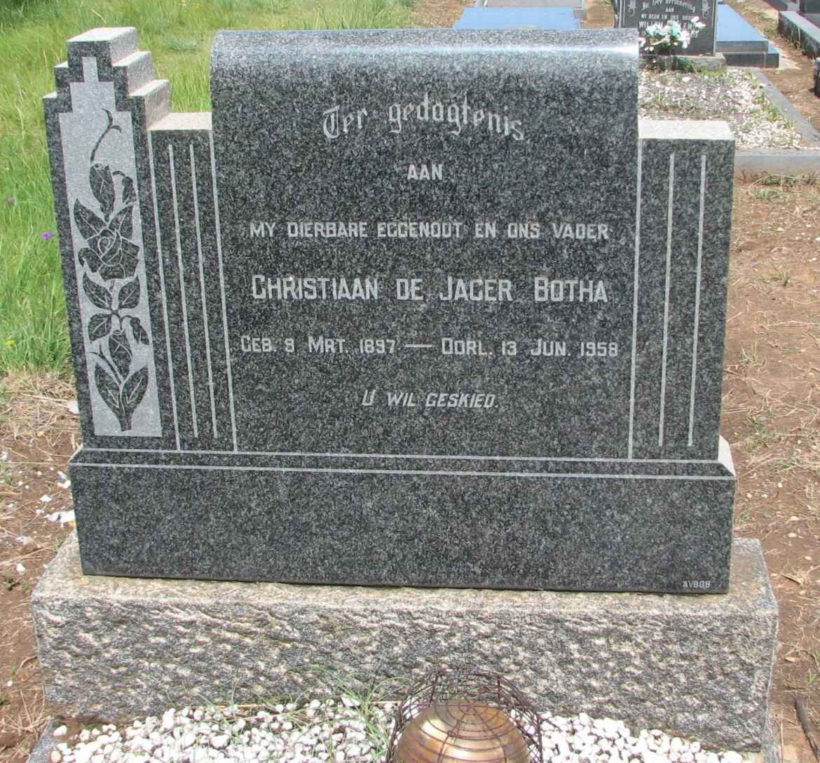 BOTHA Christiaan De Jager 1897-1958