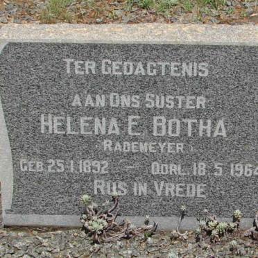 BOTHA Helena E. nee RADEMEYER 1892-1964