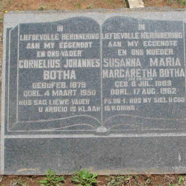 BOTHA Cornelius Johannes 1879-1950 &amp; Susanna Maria Margaretha PIETERSE 1889-1962
