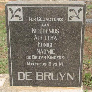 BRUYN Nicodemus, de :: de BRUYN Alettha :: de BRUYN Eunici :: de BRUYN Naomie