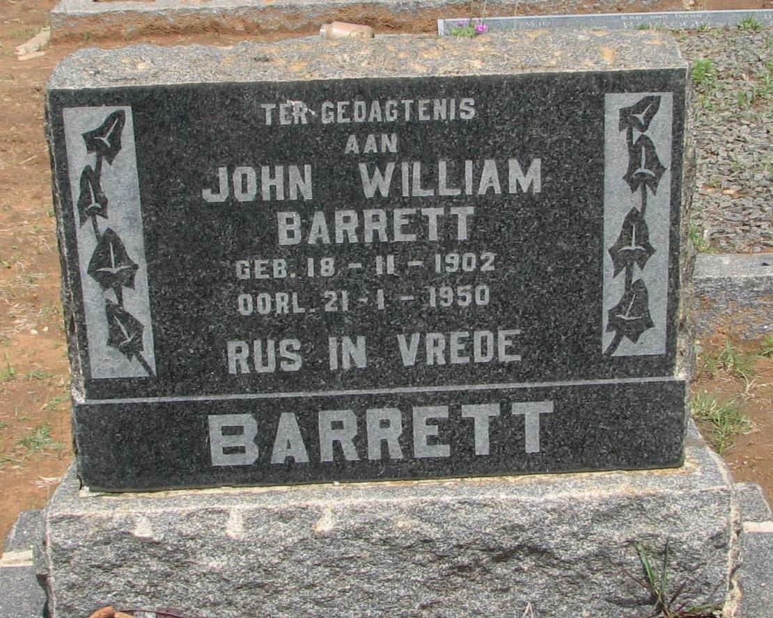BARRETT John William 1902-1950