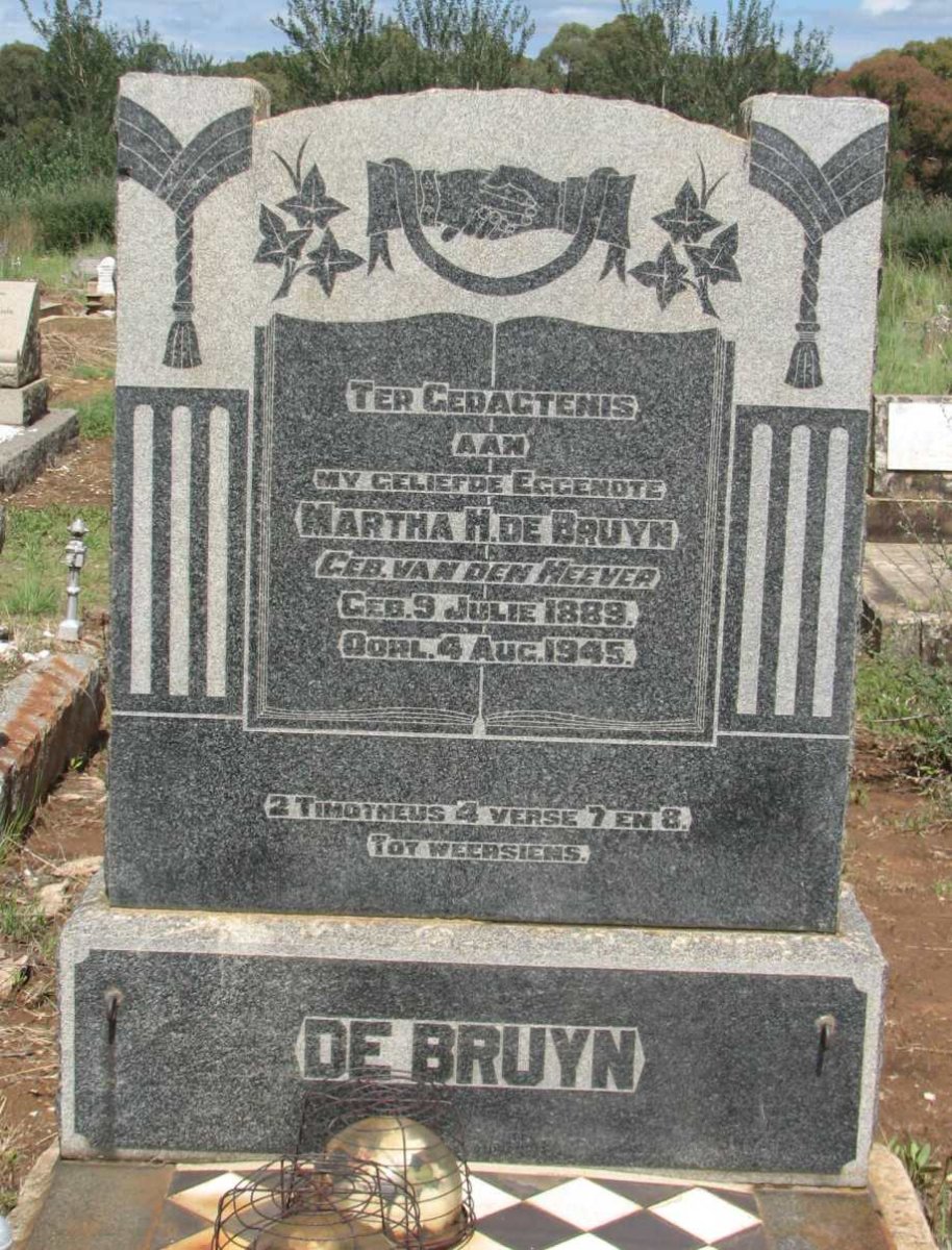 BRUYN Martha H., de nee van den HEEVER 1889-1945
