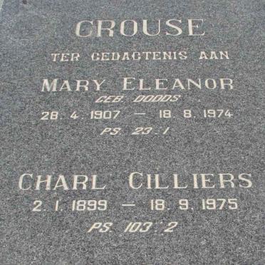 CROUS Charl Cilliers 1899-1975 &amp; Mary Eleanor DODDS 1907-1974