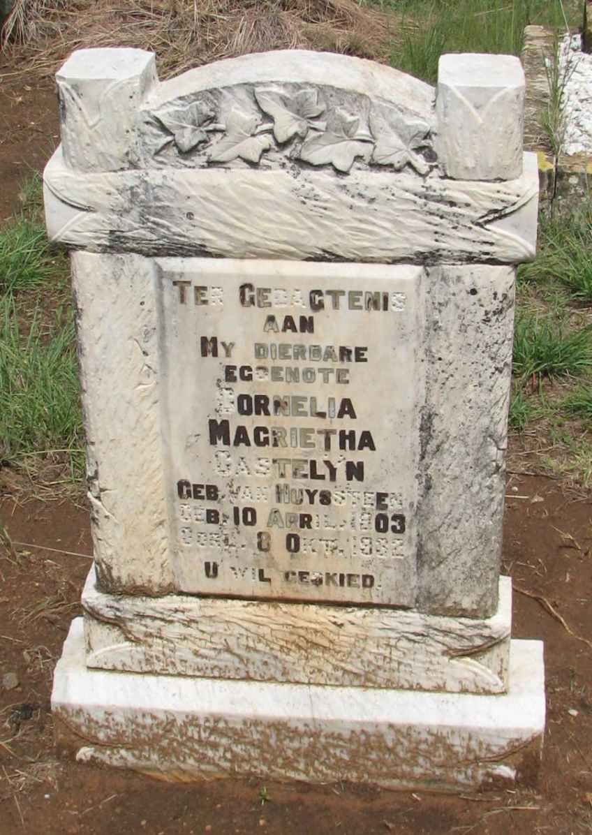 CASTELYN Cornelia Magrietha nee van HUYSSTEEN 1903-1932