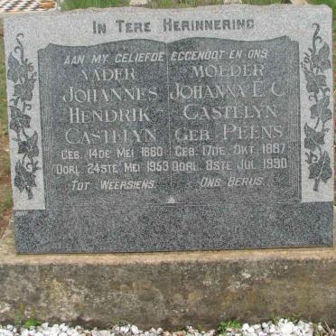 CASTELYN Johannes Hendrik 1880-1953 &amp; Johanna E.C. PEENS 1887-1990