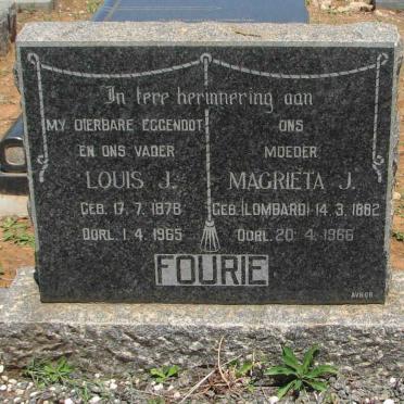 FOURIE Louis J. 1878-1965 &amp; Magrieta J. 1882-1966