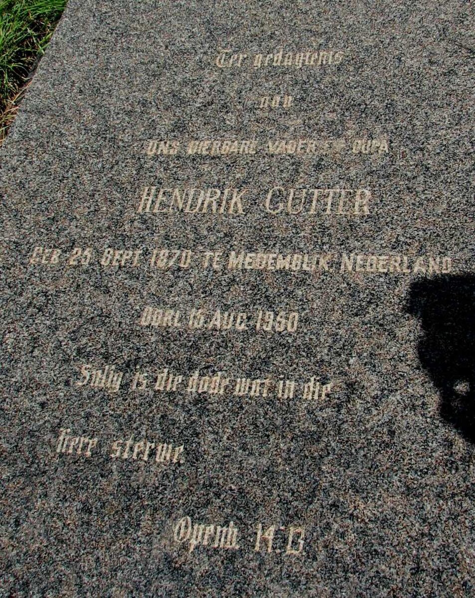 GUTTER Hendrik 1870-1950 &amp; Margaretha Johanna MEYER 1873-1951