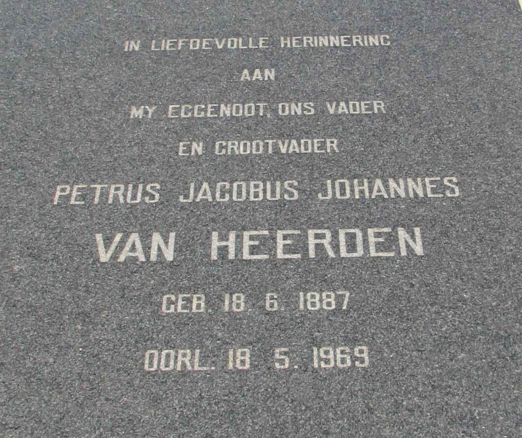 HEERDEN Petrus Jacobus Johannes, van 1887-1969