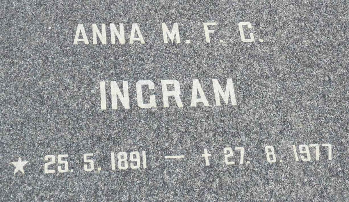 INGRAM Anna M.F.C. 1891-1977