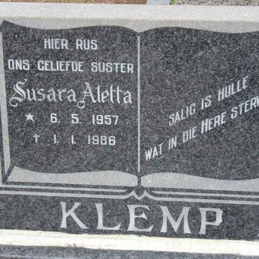 KLEMP Susara Aletta 1957-1986