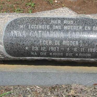 LABUSCHAGNE Anna Catharina nee DE RIDDER 1907-1983