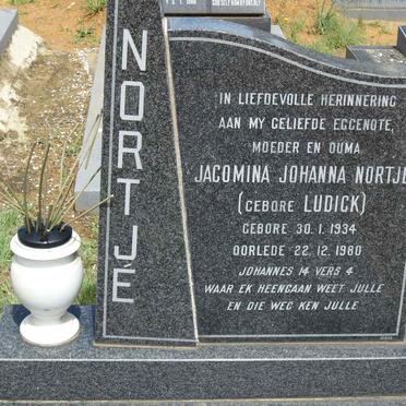 NORTJE Jacomina Johanna nee LUDICK 1934-1980