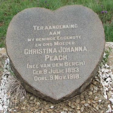 PEACH Christina Johanna nee van den BERGH 1893-1918