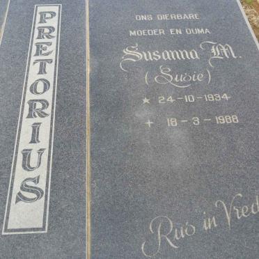 PRETORIUS Adriaan J. 1915-1988 &amp; Susanna M. 1934-1988