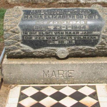 TOIT Maria Elizabeth, du 1929-1944