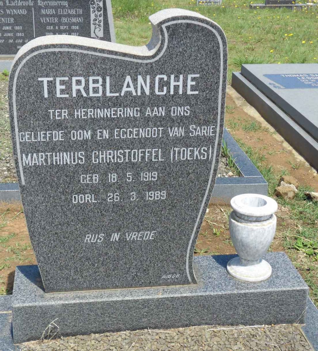 TERBLANCHE Marthinus Christoffel 1919-1989