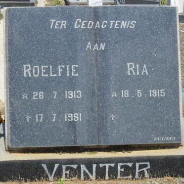 VENTER Roelfie 1913-1981 &amp; Ria 1915-