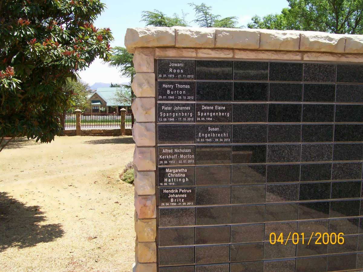 4. NG Kerk muur van herinnering, Fouriesburg