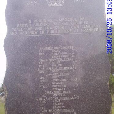 Frankfort War Memorial for British Soldiers 1899-1902_1