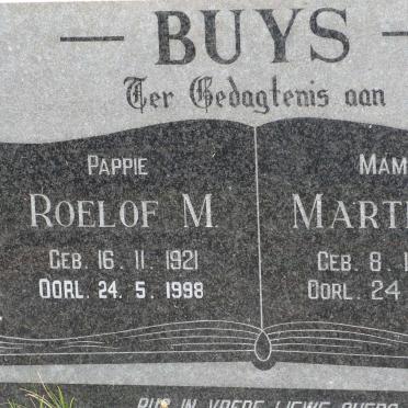 BUYS Roelof M. 1921-1998 &amp; Martha M. 1939-1991