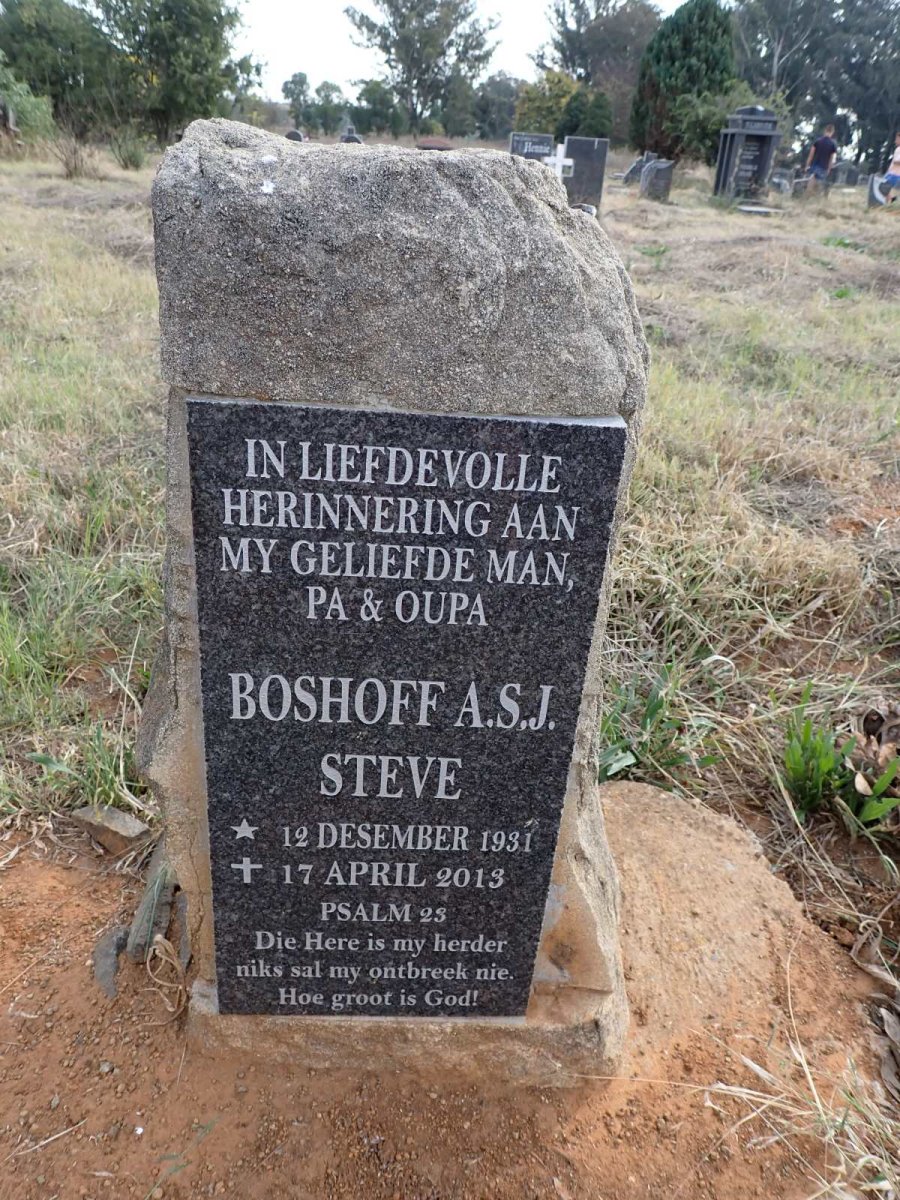 BOSHOFF A.S.J. 1931-2013