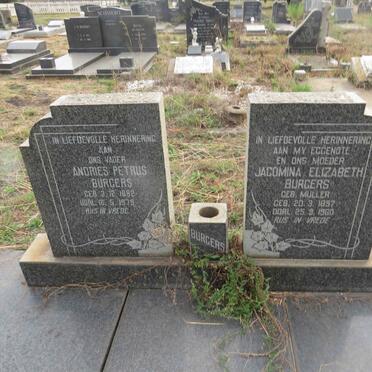 BURGERS Andries Petrus 1892-1979 & Jacomina Elizabeth MULLER 1897-1960