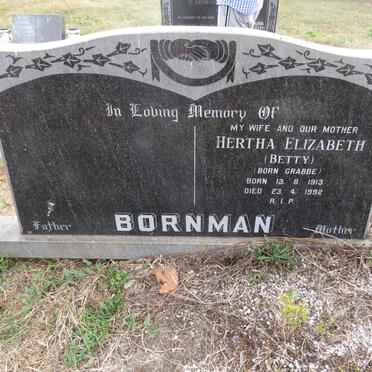 BORNMAN Hertha Elizabeth nee GRABBE 1913-1992