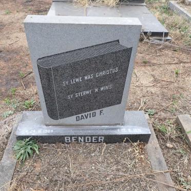 BENDER David F. 1904-1976