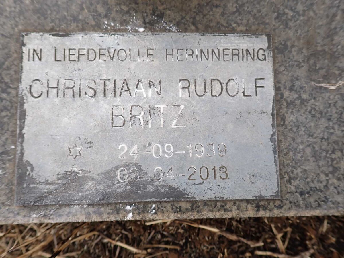 BRITZ Christiaan Rudolf 1939-2013