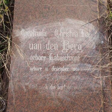 BERG Gertruida Christina, van den nee LABUSCHAGNE 1938-1998
