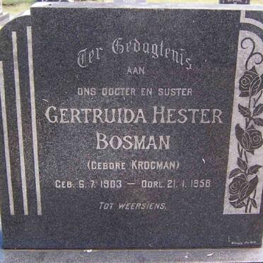 BOSMAN Gertruida Hester nee KROGMAN 1903-1958