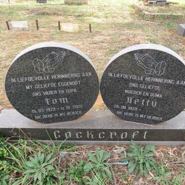 COCKCROFT Tom 1923-2000 & Betty 1923-