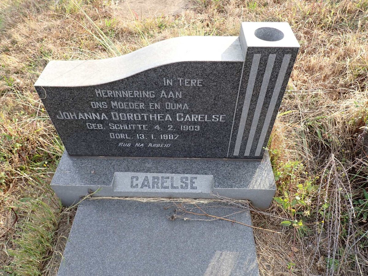 CARELSE Johanna Dorothea nee SCHUTTE 1903-1987