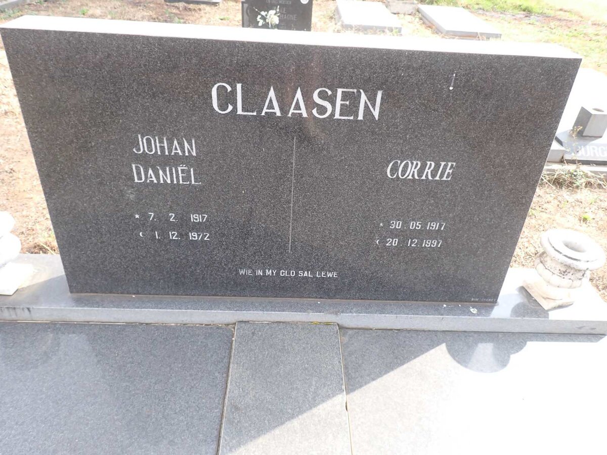 CLAASEN Johan Daniel 1917-1972 & Corrie 1917-1997