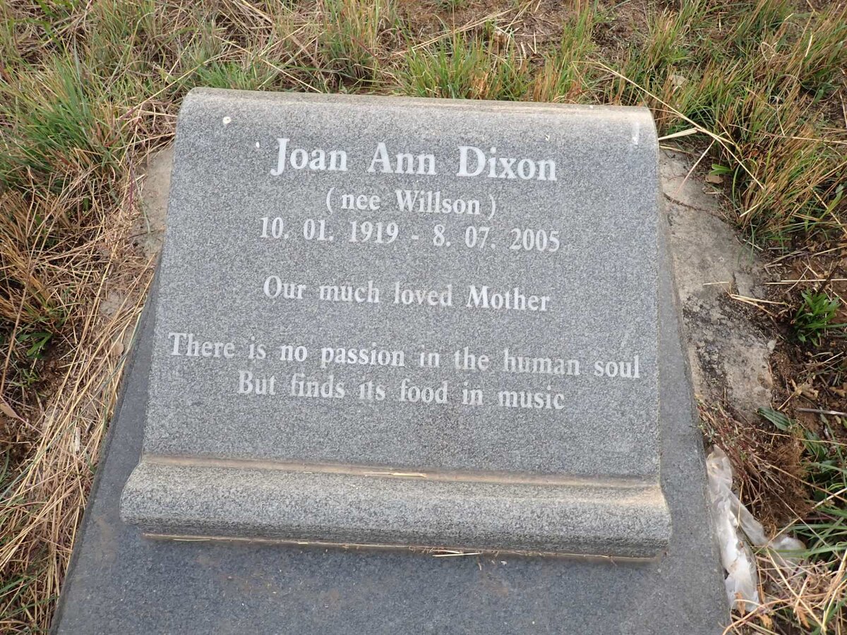 DIXON Joan Ann nee WILLSON 1919-2005