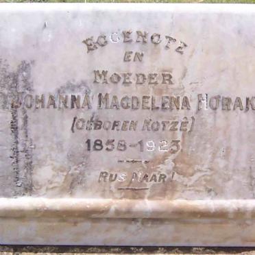 HORAK Johanna Magdalena nee KOTZE 1858-1923
