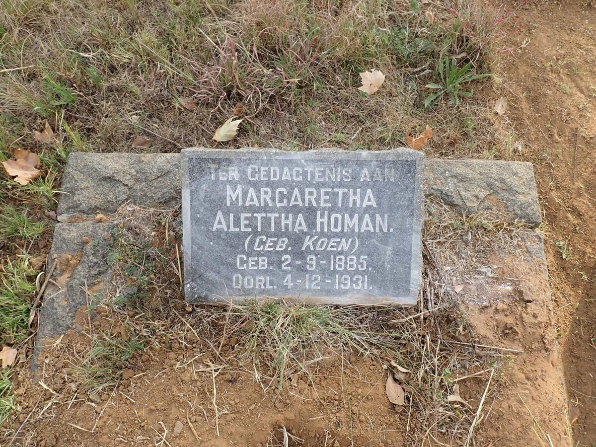 HOMAN Margaretha Alettha nee KOEN 1885-1931