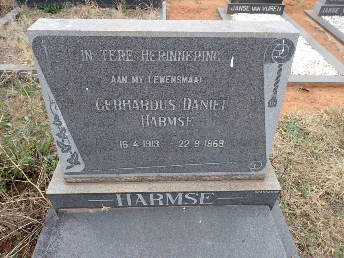 HARMSE Gerhardus Daniel 1913-1969