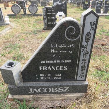 JACOBSZ Frances 1923-2002