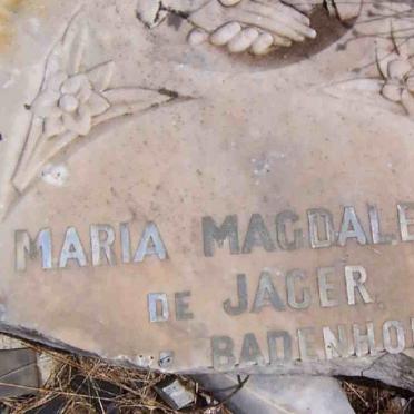 JAGER Maria Magdalena, de nee BADENHORST 1860-1937