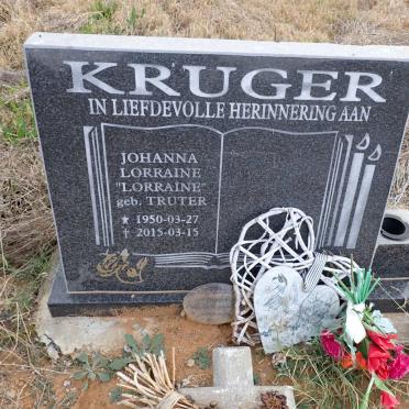 KRUGER Johanna Lorraine nee TRUTER 1950-2015