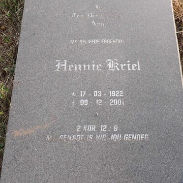 KRIEL Hennie 1922-2001