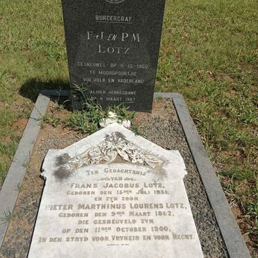 LOTZ Pieter Marthinus Lourens 1882-1900 :: LOTZ Frans Jacobus 1851-1900
