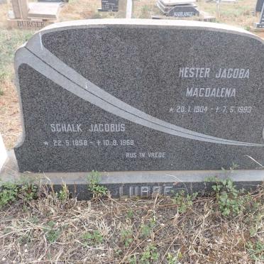LUBBE Schalk Jacobs 1898-1968 & Hester Jacoba Magdalena 1904-1993