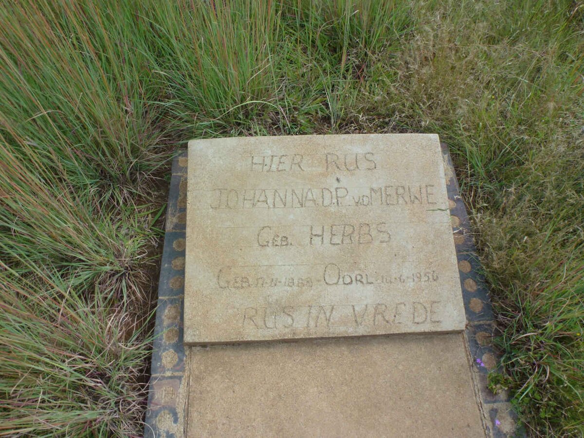 MERWE Johanna D.P., v.d. nee HERBS 188?-1956