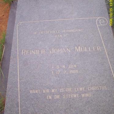 MULLER Reinier Johan 1914-1988