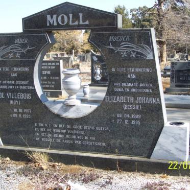 MOLL De Villebois 1907-1993 &amp; Elizabeth Johanna 1909-1995