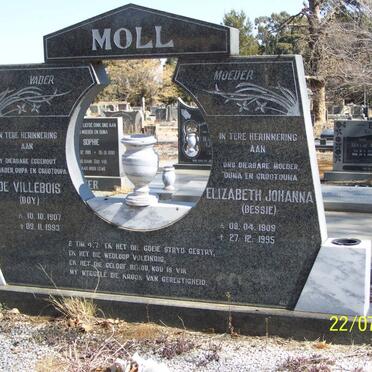 MOLL De Villebois 1907-1993 &amp; Elizabeth Johanna 1909-1995
